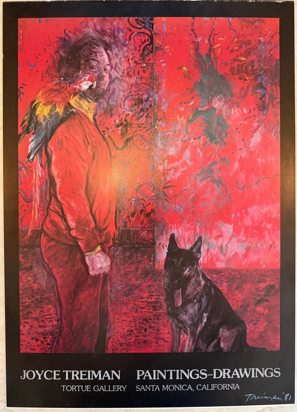 Joyce Treiman Paintings-Drawings Tortue Gallery 1981 Exhibition Poster, Signed
